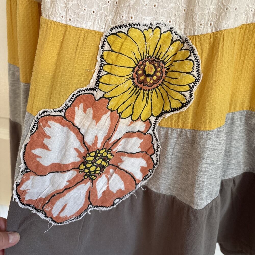 Scrapbook Originals 100% Cotton Floral Color Block Sundress Boho Cottagecore | M